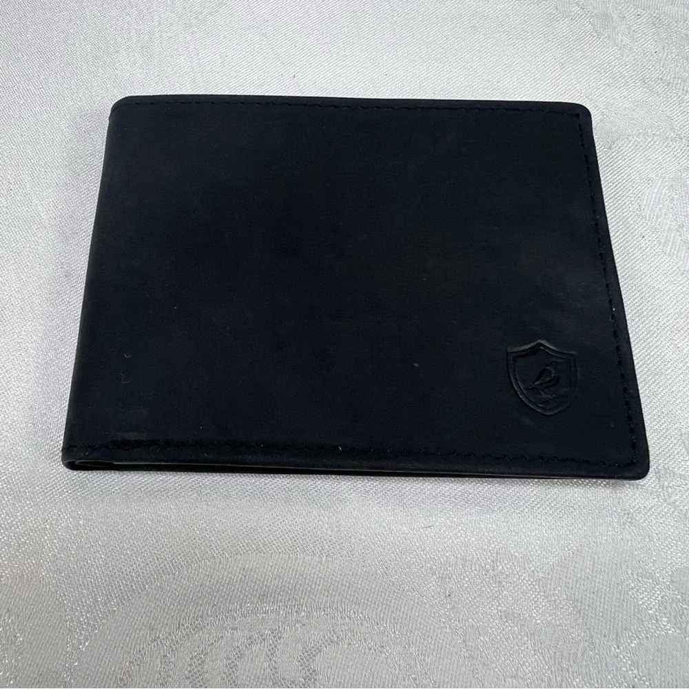 New Cochoa Black Bifold Leather Slim RFID Wallet Identify Protection Crazy Horse